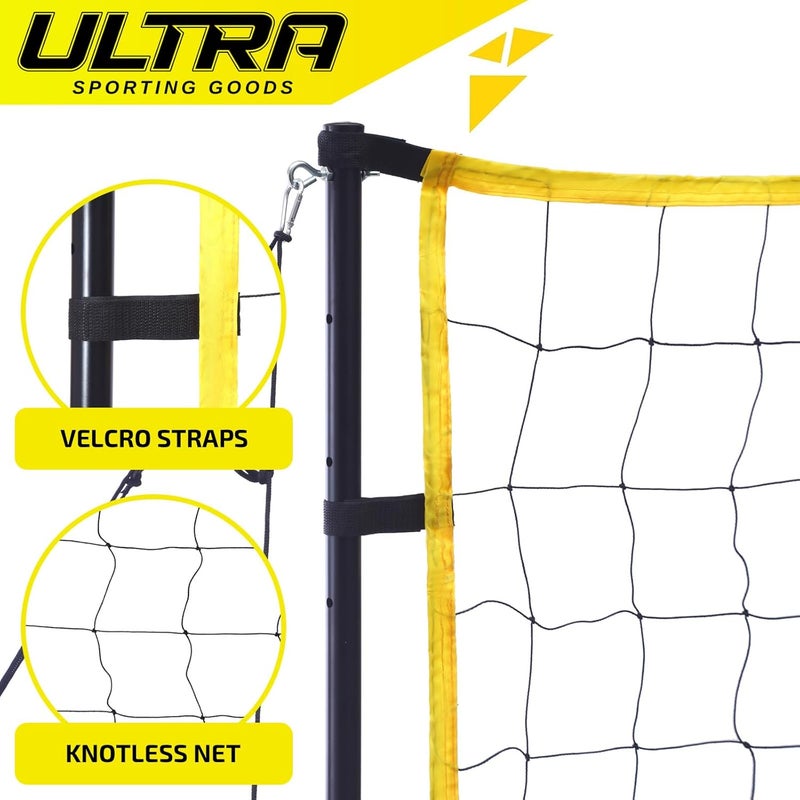 Ultra Sporting Goods Volleyball Net for Backyard, Includes 32x3 Ft Beach Volleyball Net with Poles, 8.5-Inch PU Volley Ball, Bag & Pump, Portable Net for Outdoor or Home Use, Complete Set - Image 5
